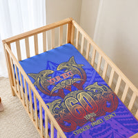 Personalized Polynesian 60th Birthday Baby Bed Cover Polynesian Tribal Art Vintage Ocean Pattern TS04 - Polynesian Pride