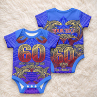 Personalized Polynesian 60th Birthday Baby Onesie Polynesian Tribal Art Vintage Ocean Pattern TS04 - Polynesian Pride