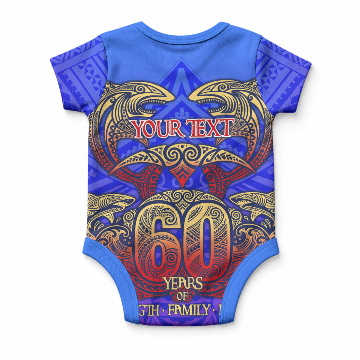 Personalized Polynesian 60th Birthday Baby Onesie Polynesian Tribal Art Vintage Ocean Pattern TS04 - Polynesian Pride