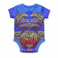 Personalized Polynesian 60th Birthday Baby Onesie Polynesian Tribal Art Vintage Ocean Pattern TS04 - Polynesian Pride