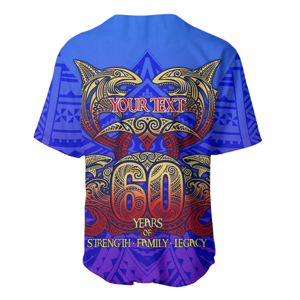 Personalized Polynesian 60th Birthday Baseball Jersey Polynesian Tribal Art Vintage Ocean Pattern TS04 - Polynesian Pride