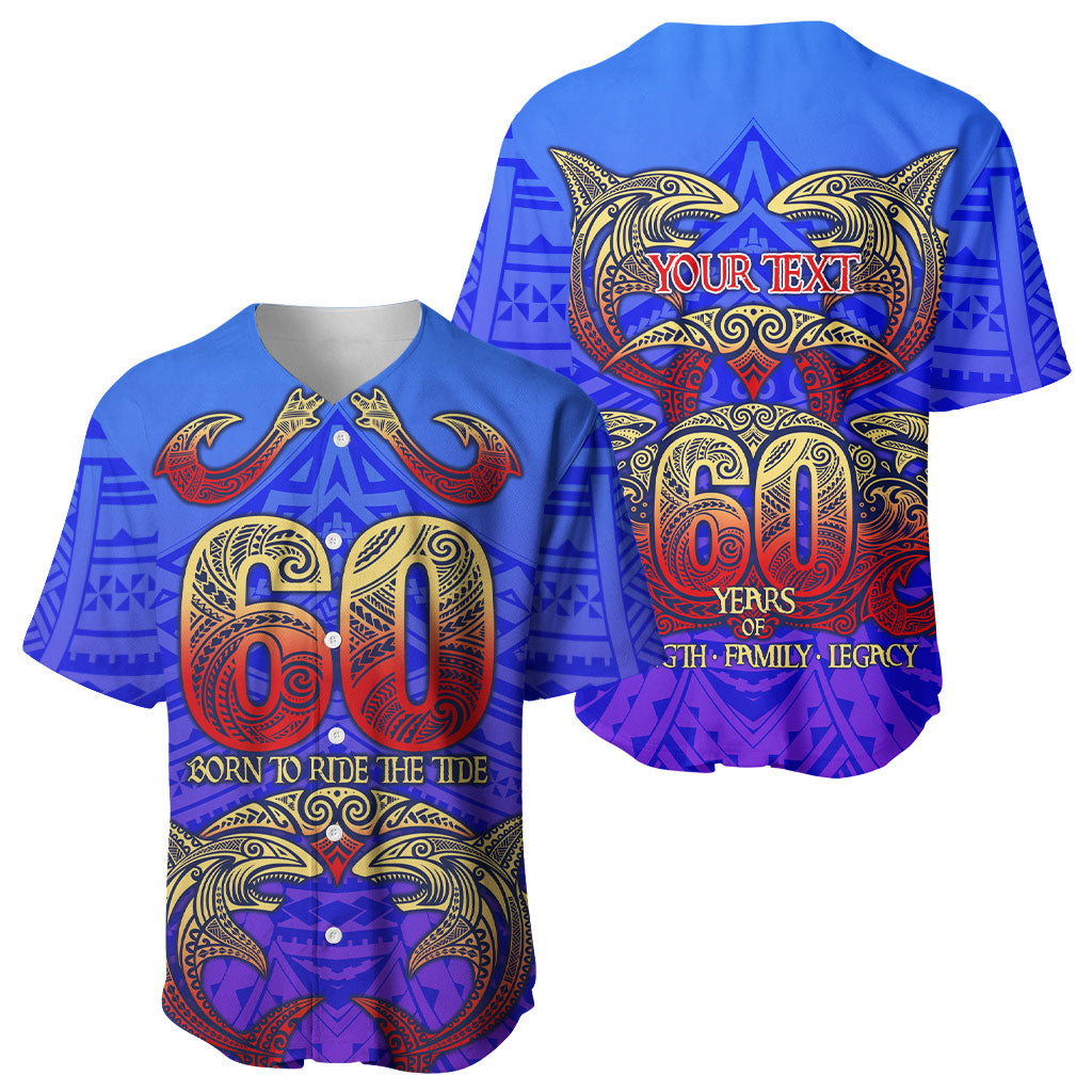 Personalized Polynesian 60th Birthday Baseball Jersey Polynesian Tribal Art Vintage Ocean Pattern TS04 - Polynesian Pride