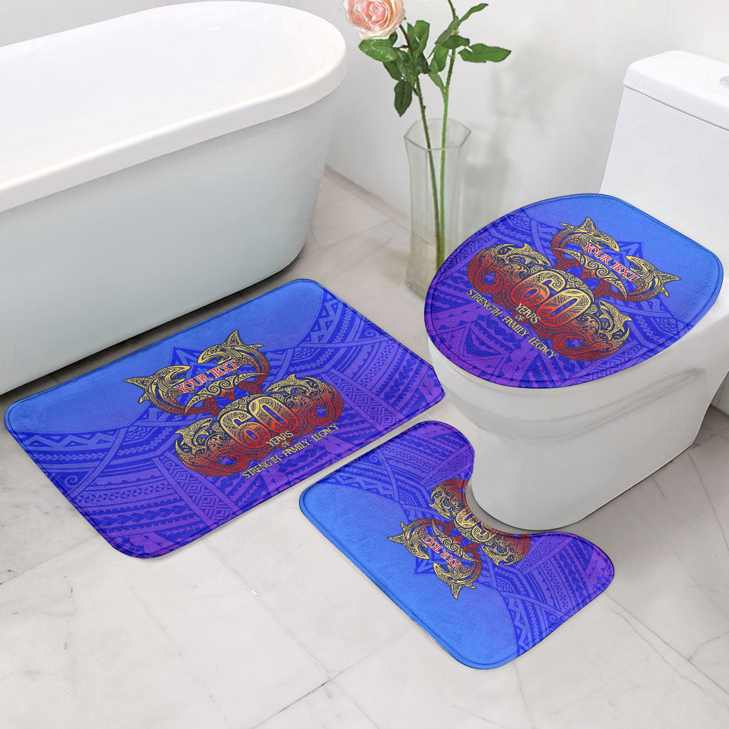 Personalized Polynesian 60th Birthday Bathroom Set Polynesian Tribal Art Vintage Ocean Pattern TS04 - Polynesian Pride