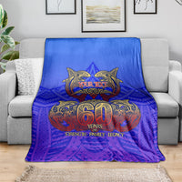 Personalized Polynesian 60th Birthday Blanket Polynesian Tribal Art Vintage Ocean Pattern