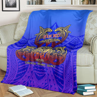 Personalized Polynesian 60th Birthday Blanket Polynesian Tribal Art Vintage Ocean Pattern