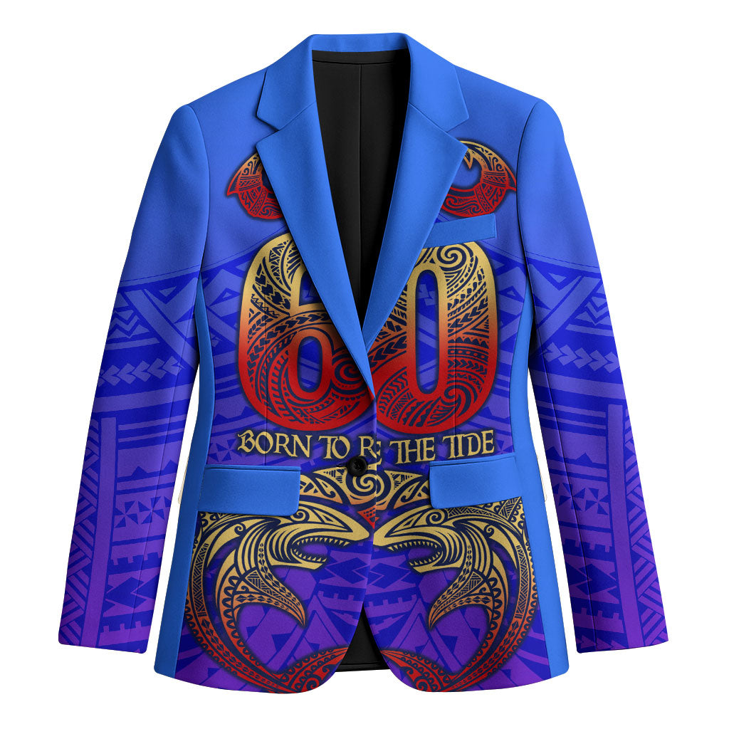 Personalized Polynesian 60th Birthday Blazer Polynesian Tribal Art Vintage Ocean Pattern