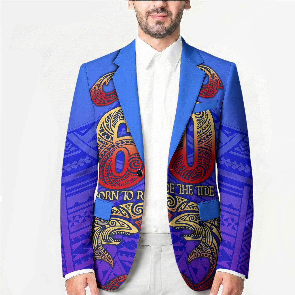 Personalized Polynesian 60th Birthday Blazer Polynesian Tribal Art Vintage Ocean Pattern