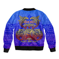 Personalized Polynesian 60th Birthday Bomber Jacket Polynesian Tribal Art Vintage Ocean Pattern TS04 - Polynesian Pride