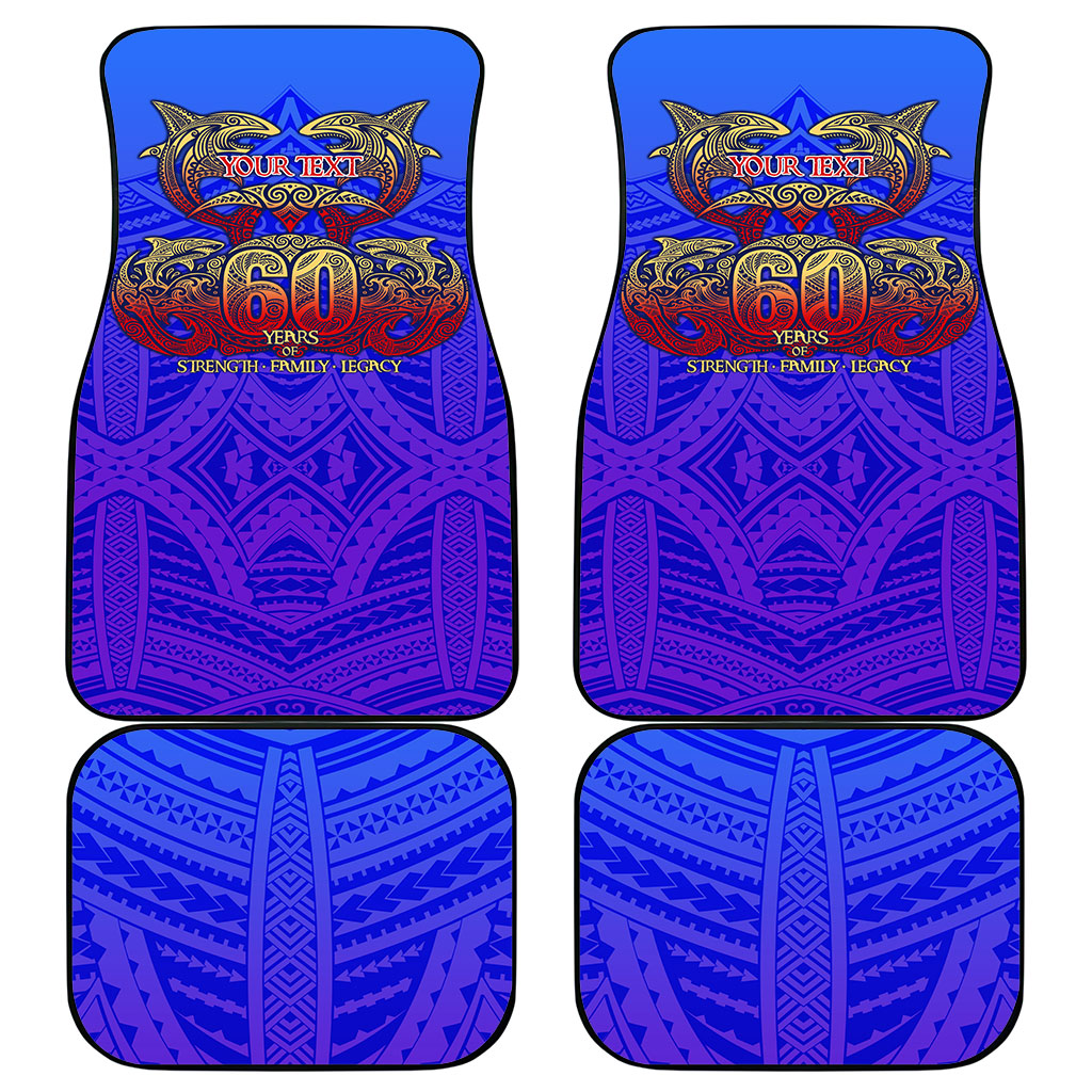 Personalized Polynesian 60th Birthday Car Mats Polynesian Tribal Art Vintage Ocean Pattern