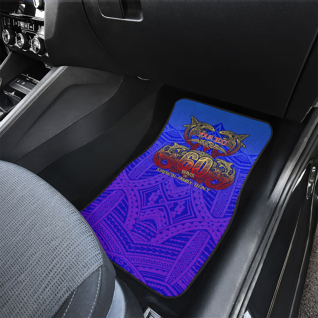 Personalized Polynesian 60th Birthday Car Mats Polynesian Tribal Art Vintage Ocean Pattern