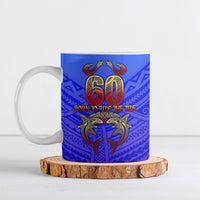 Personalized Polynesian 60th Birthday Ceramic Mug Polynesian Tribal Art Vintage Ocean Pattern