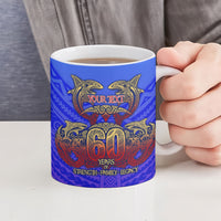 Personalized Polynesian 60th Birthday Ceramic Mug Polynesian Tribal Art Vintage Ocean Pattern
