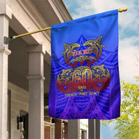 Personalized Polynesian 60th Birthday Garden Flag Polynesian Tribal Art Vintage Ocean Pattern