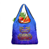 Personalized Polynesian 60th Birthday Grocery Bag Polynesian Tribal Art Vintage Ocean Pattern TS04 1-pack One Size Blue Yellow - Polynesian Pride