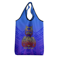 Personalized Polynesian 60th Birthday Grocery Bag Polynesian Tribal Art Vintage Ocean Pattern TS04 - Polynesian Pride