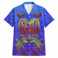 Personalized Polynesian 60th Birthday Hawaiian Shirt Polynesian Tribal Art Vintage Ocean Pattern TS04 Blue Yellow - Polynesian Pride