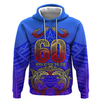 Personalized Polynesian 60th Birthday Hoodie Polynesian Tribal Art Vintage Ocean Pattern TS04 Pullover Hoodie Blue Yellow - Polynesian Pride