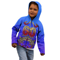 Personalized Polynesian 60th Birthday Kid Hoodie Polynesian Tribal Art Vintage Ocean Pattern TS04 - Polynesian Pride