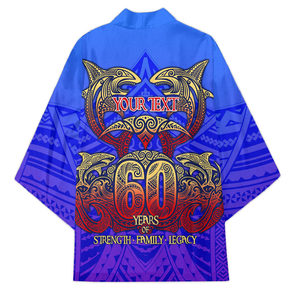Personalized Polynesian 60th Birthday Kimono Polynesian Tribal Art Vintage Ocean Pattern TS04 - Polynesian Pride