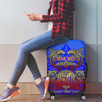 Personalized Polynesian 60th Birthday Luggage Cover Polynesian Tribal Art Vintage Ocean Pattern