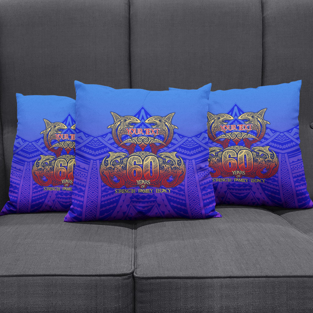 Personalized Polynesian 60th Birthday Pillow Cover Polynesian Tribal Art Vintage Ocean Pattern TS04 - Polynesian Pride