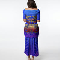 Personalized Polynesian 60th Birthday Puletasi Polynesian Tribal Art Vintage Ocean Pattern
