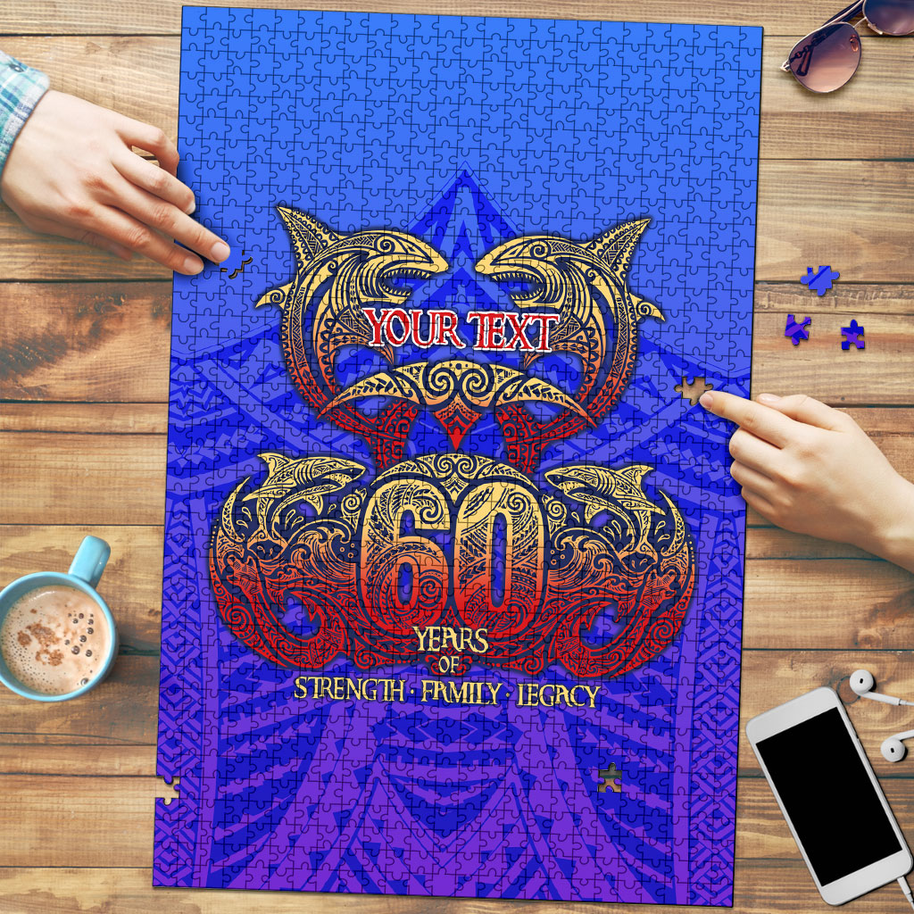 Personalized Polynesian 60th Birthday Puzzle Polynesian Tribal Art Vintage Ocean Pattern