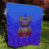 Personalized Polynesian 60th Birthday Quilt Polynesian Tribal Art Vintage Ocean Pattern