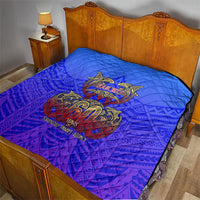 Personalized Polynesian 60th Birthday Quilt Polynesian Tribal Art Vintage Ocean Pattern
