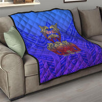 Personalized Polynesian 60th Birthday Quilt Polynesian Tribal Art Vintage Ocean Pattern