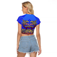 Personalized Polynesian 60th Birthday Raglan Cropped T Shirt Polynesian Tribal Art Vintage Ocean Pattern TS04 - Polynesian Pride