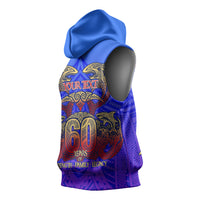 Personalized Polynesian 60th Birthday Sleeveless Hoodie Polynesian Tribal Art Vintage Ocean Pattern TS04 - Polynesian Pride