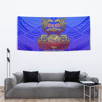 Personalized Polynesian 60th Birthday Tapestry Polynesian Tribal Art Vintage Ocean Pattern