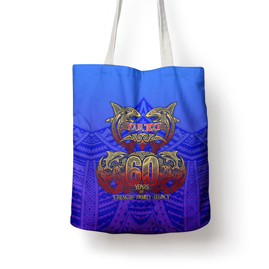 Personalized Polynesian 60th Birthday Tote Bag Polynesian Tribal Art Vintage Ocean Pattern TS04 - Polynesian Pride