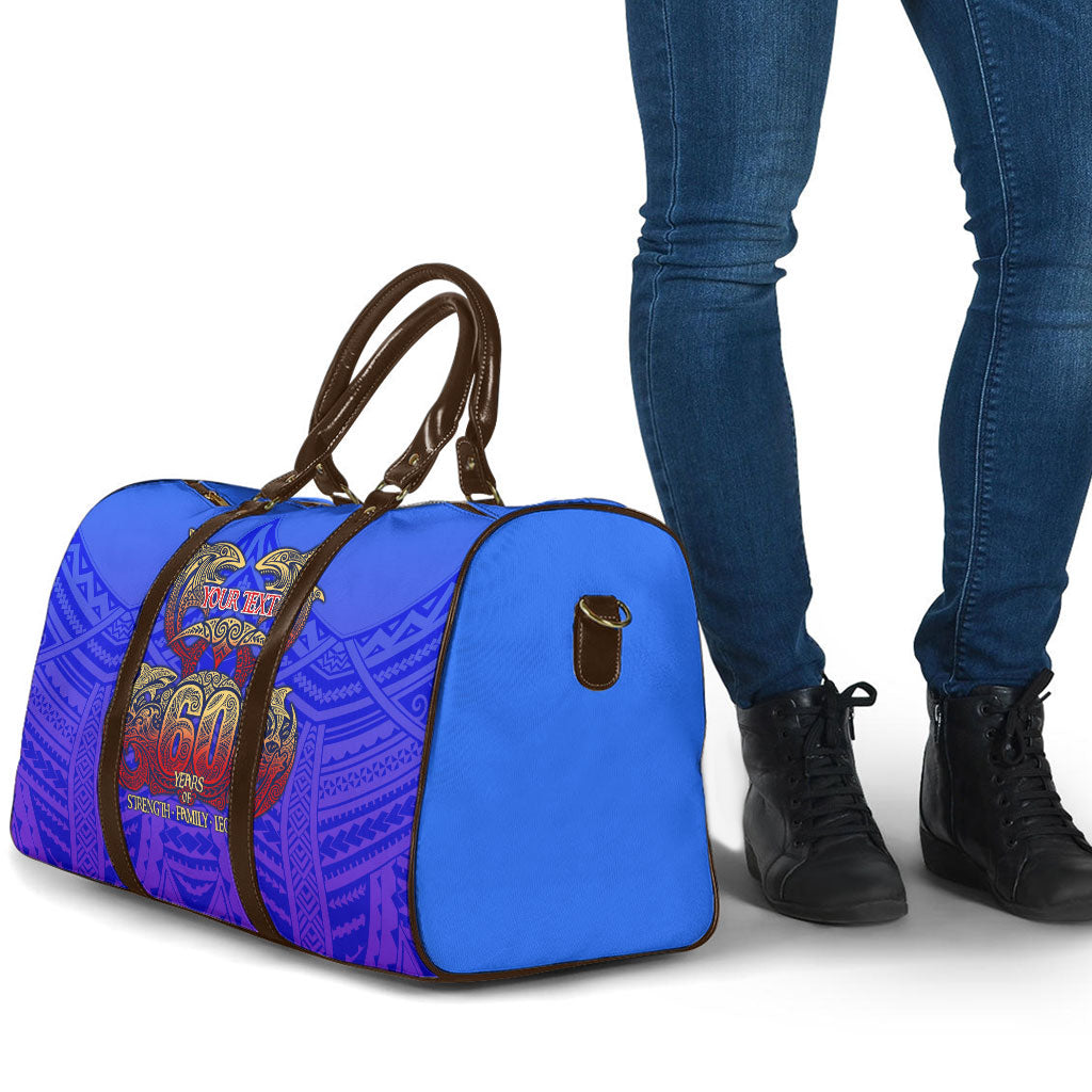 Personalized Polynesian 60th Birthday Travel Bag Polynesian Tribal Art Vintage Ocean Pattern