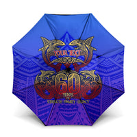 Personalized Polynesian 60th Birthday Umbrella Polynesian Tribal Art Vintage Ocean Pattern