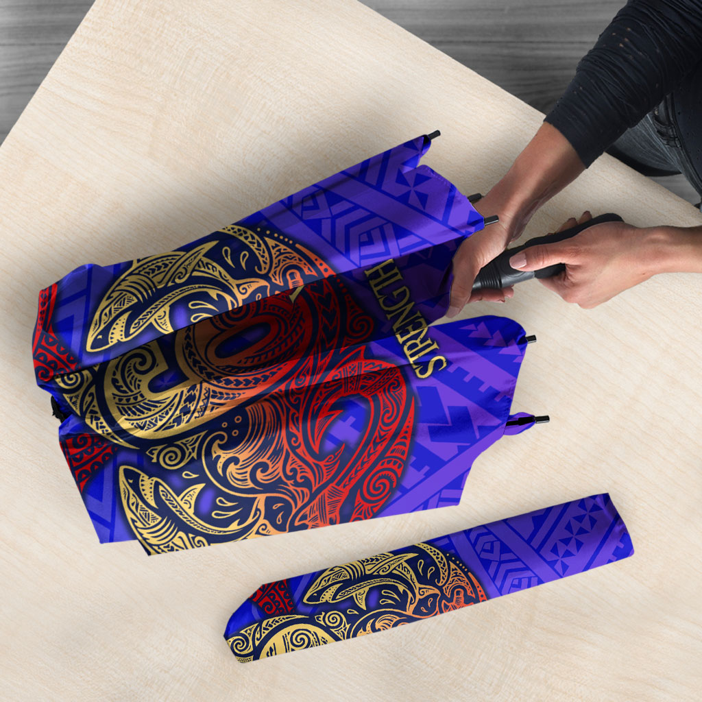 Personalized Polynesian 60th Birthday Umbrella Polynesian Tribal Art Vintage Ocean Pattern