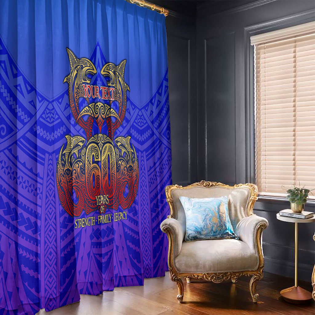 Personalized Polynesian 60th Birthday Window Curtain Polynesian Tribal Art Vintage Ocean Pattern TS04 - Polynesian Pride