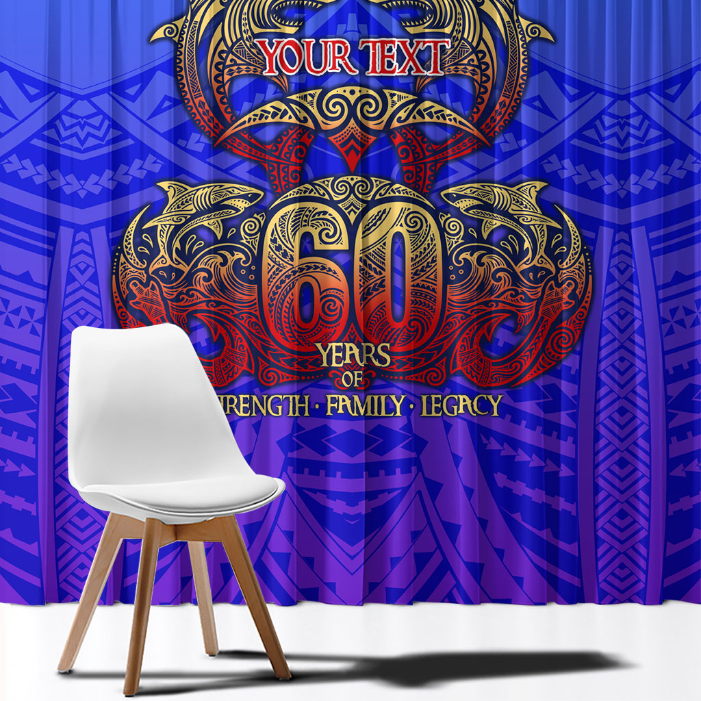 Personalized Polynesian 60th Birthday Window Curtain Polynesian Tribal Art Vintage Ocean Pattern TS04 - Polynesian Pride