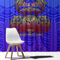 Personalized Polynesian 60th Birthday Window Curtain Polynesian Tribal Art Vintage Ocean Pattern TS04 - Polynesian Pride