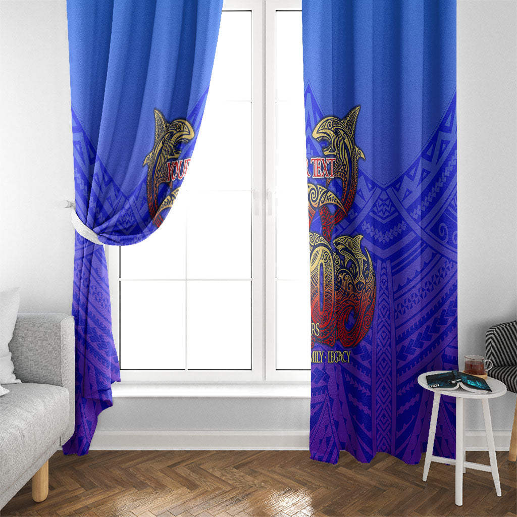 Personalized Polynesian 60th Birthday Window Curtain Polynesian Tribal Art Vintage Ocean Pattern TS04 - Polynesian Pride