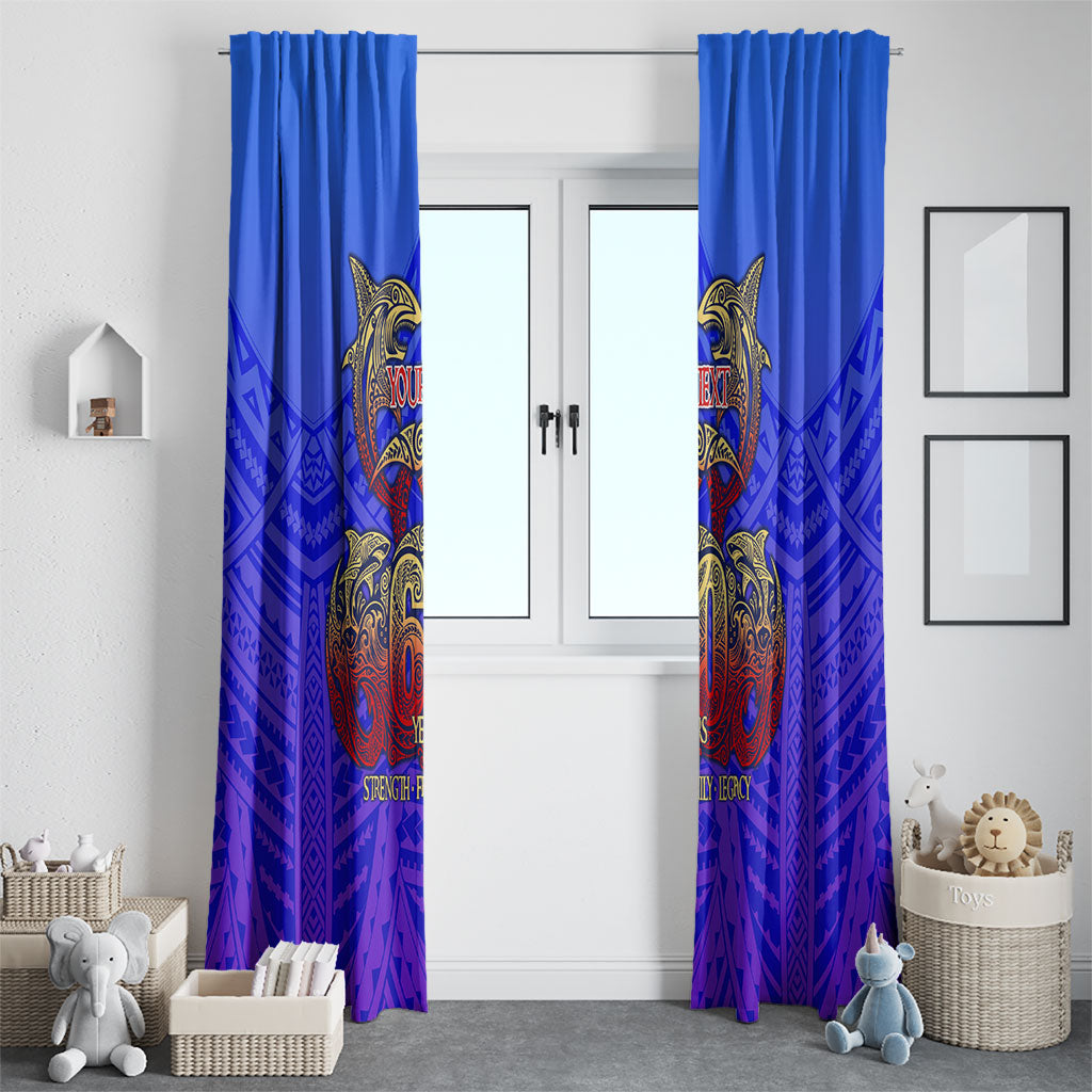 Personalized Polynesian 60th Birthday Window Curtain Polynesian Tribal Art Vintage Ocean Pattern TS04 - Polynesian Pride