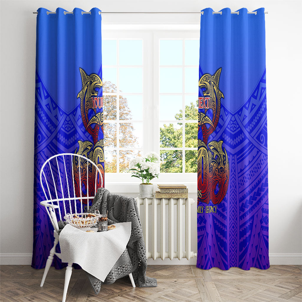 Personalized Polynesian 60th Birthday Window Curtain Polynesian Tribal Art Vintage Ocean Pattern TS04 - Polynesian Pride