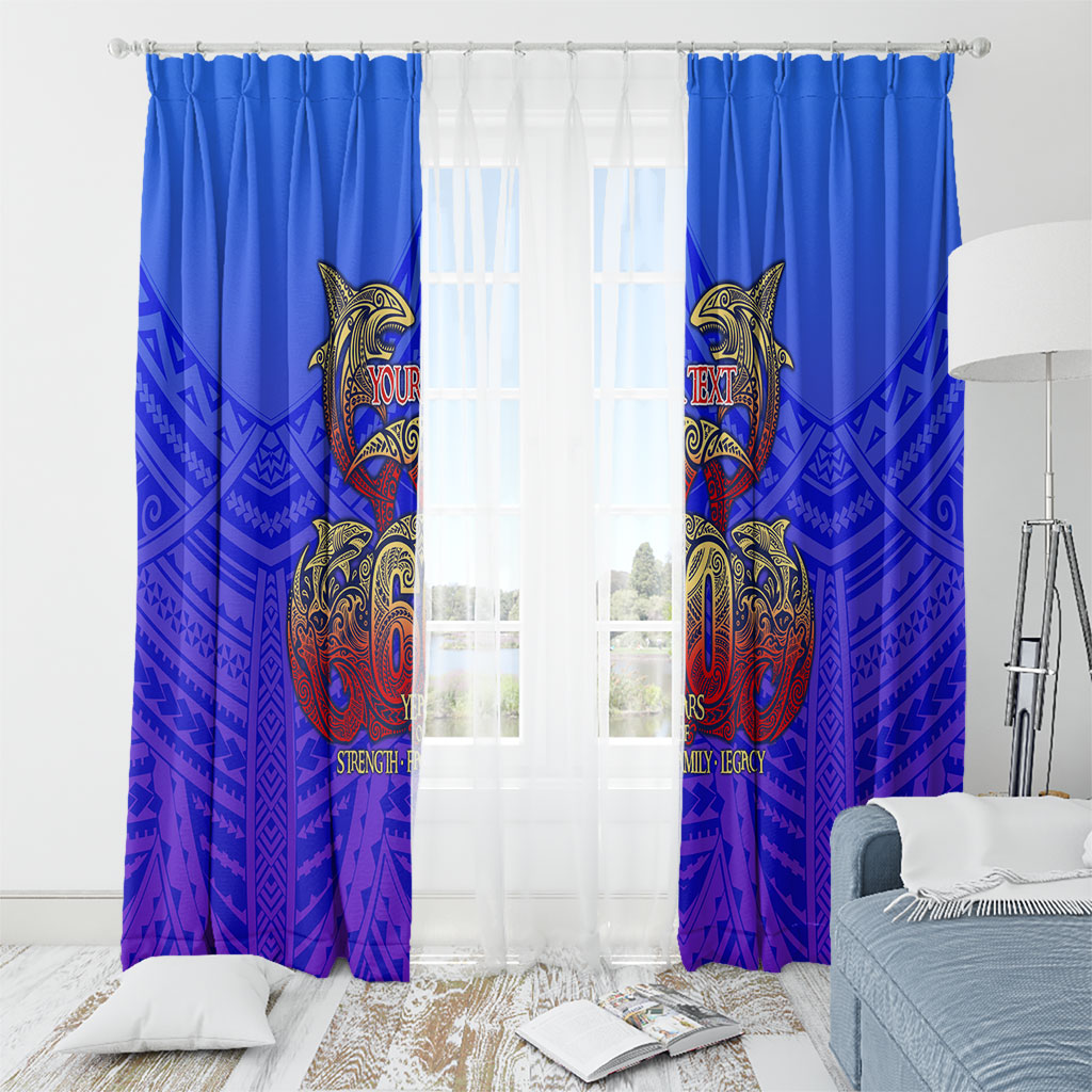 Personalized Polynesian 60th Birthday Window Curtain Polynesian Tribal Art Vintage Ocean Pattern TS04 - Polynesian Pride