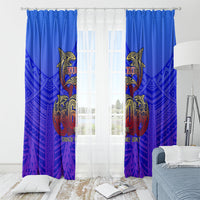 Personalized Polynesian 60th Birthday Window Curtain Polynesian Tribal Art Vintage Ocean Pattern TS04 - Polynesian Pride