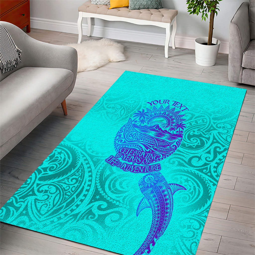 Personalized Polynesian 60th Birthday Island Life Since 1966 Area Rug Vibrant Tribal Tattoo Ocean Sunset Pattern TS04 - Polynesian Pride