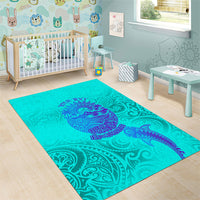 Personalized Polynesian 60th Birthday Island Life Since 1966 Area Rug Vibrant Tribal Tattoo Ocean Sunset Pattern TS04 - Polynesian Pride