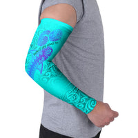Personalized Polynesian 60th Birthday Island Life Since 1966 Arm Sleeves Vibrant Tribal Tattoo Ocean Sunset Pattern TS04 - Polynesian Pride