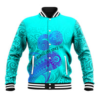 Personalized Polynesian 60th Birthday Island Life Since 1966 Baseball Jacket Vibrant Tribal Tattoo Ocean Sunset Pattern