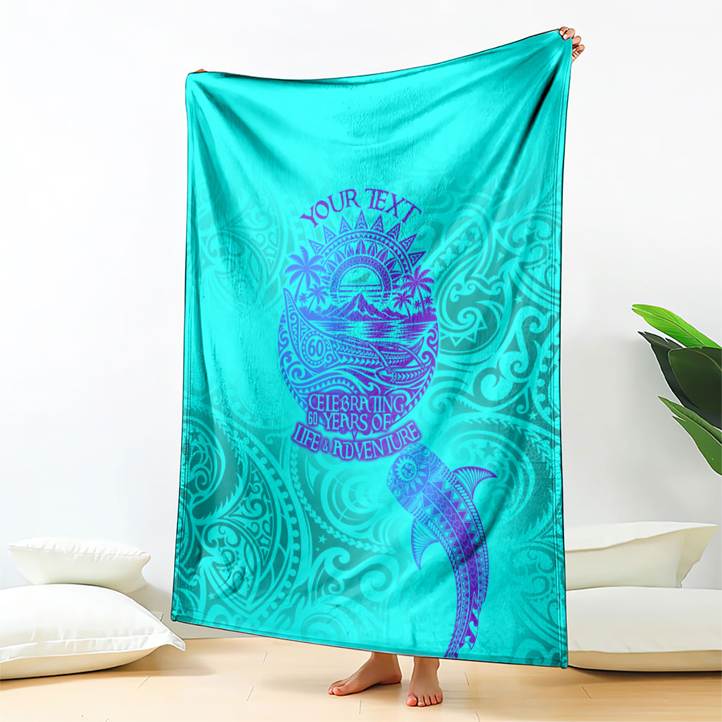 Personalized Polynesian 60th Birthday Island Life Since 1966 Blanket Vibrant Tribal Tattoo Ocean Sunset Pattern TS04 - Polynesian Pride